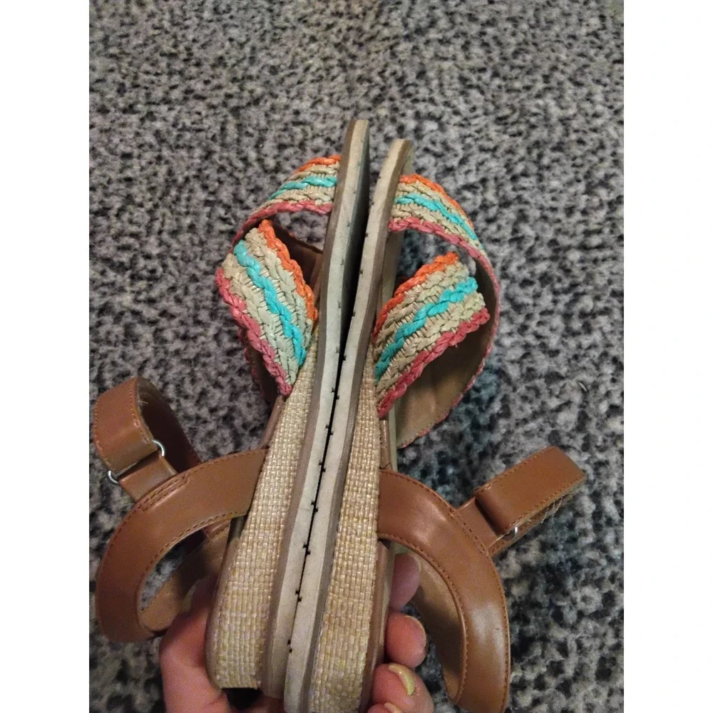DV Dolce Vita Deborah‎ Girls Multi Color Braided Wedge Sandals Size 5 SF3409